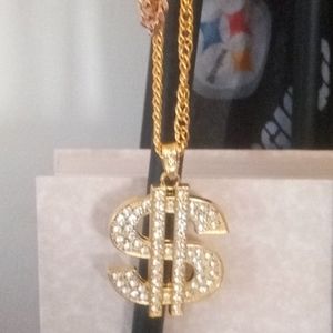 Long costume jewelry money 💲 sign